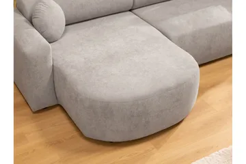 Hanish Sovesofa med Sjeselong 3-seter i Plysj - Beige - Møbler - Sofaer - Sovesofaer