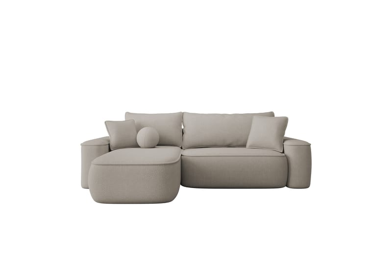Harak Sovesofa med Sjeselong 3-seter i Plysj - Beige - Møbler - Sofaer - Sovesofaer