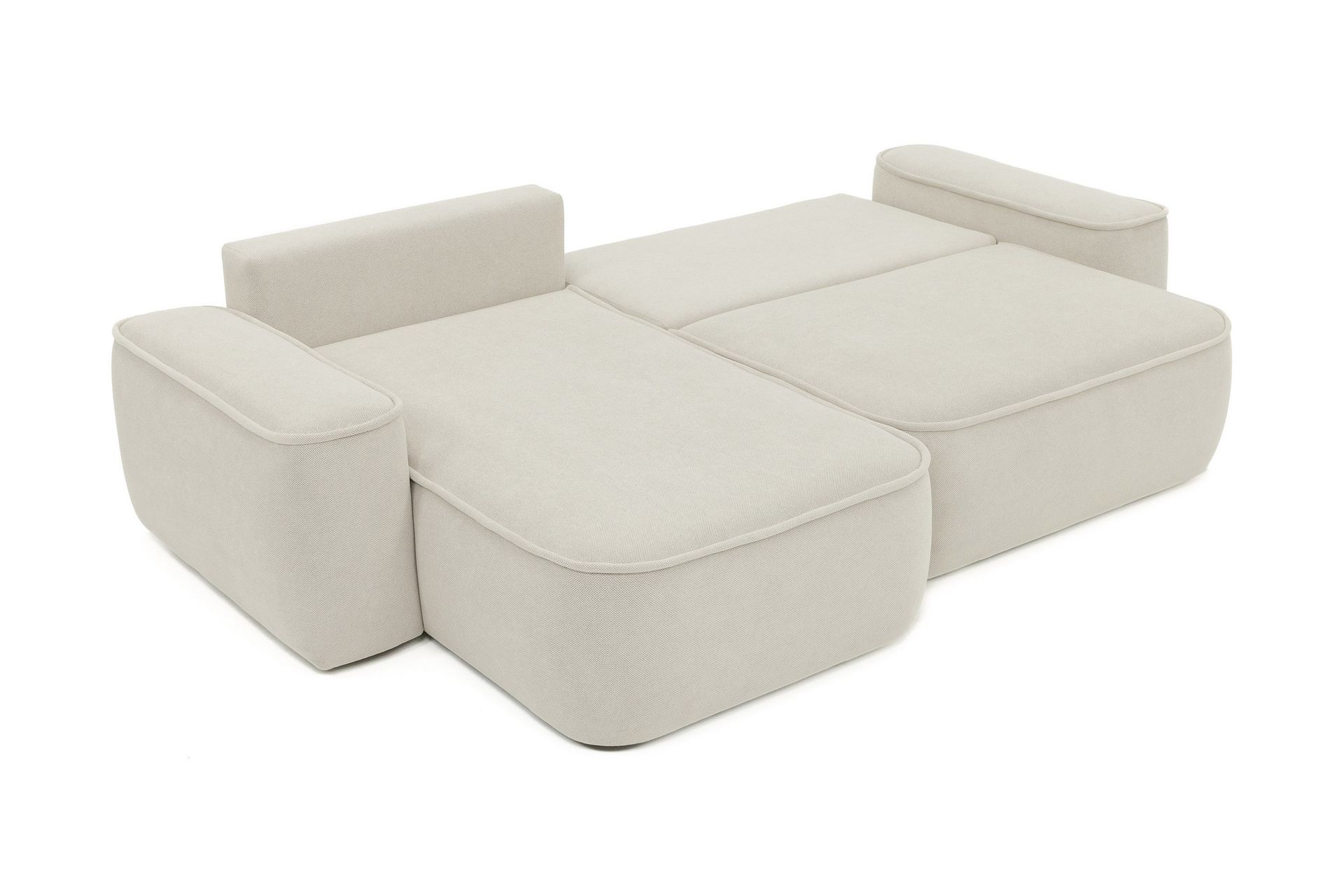 Harak Sovesofa med Sjeselong 3-seter i Plysj - Beige - Møbler - Sofaer - Sovesofaer