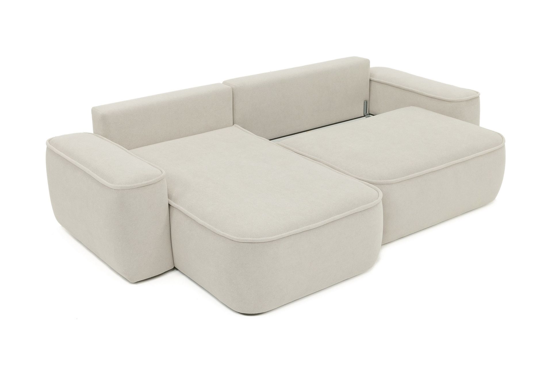Harak Sovesofa med Sjeselong 3-seter i Plysj - Beige - Møbler - Sofaer - Sovesofaer