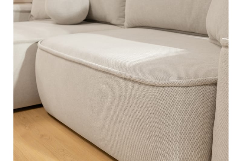 Harak Sovesofa med Sjeselong 3-seter i Plysj - Grå - Møbler - Sofaer - Sovesofaer