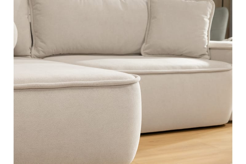 Harak Sovesofa med Sjeselong 3-seter i Plysj - Grå - Møbler - Sofaer - Sovesofaer