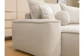 Harak Sovesofa med Sjeselong 3-seter i Plysj - Beige - Møbler - Sofaer - Sovesofaer
