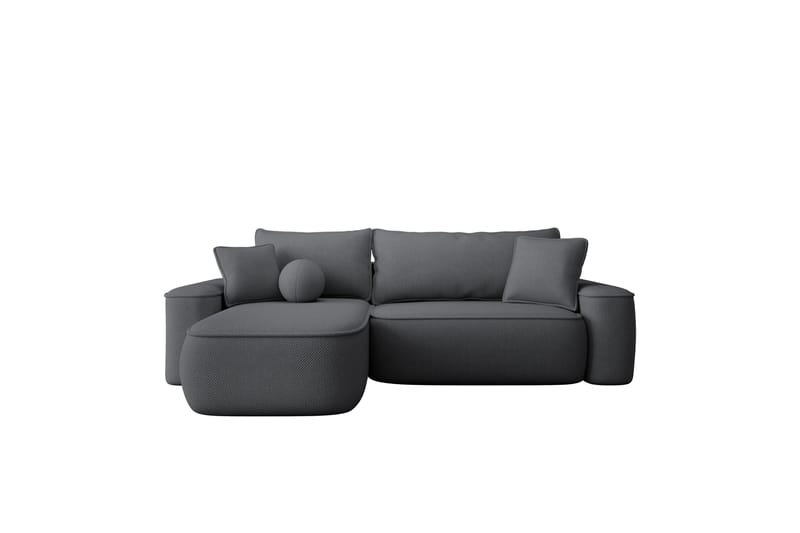 Harak Sovesofa med Sjeselong 3-seter i Plysj - Grå - Møbler - Sofaer - Sovesofaer