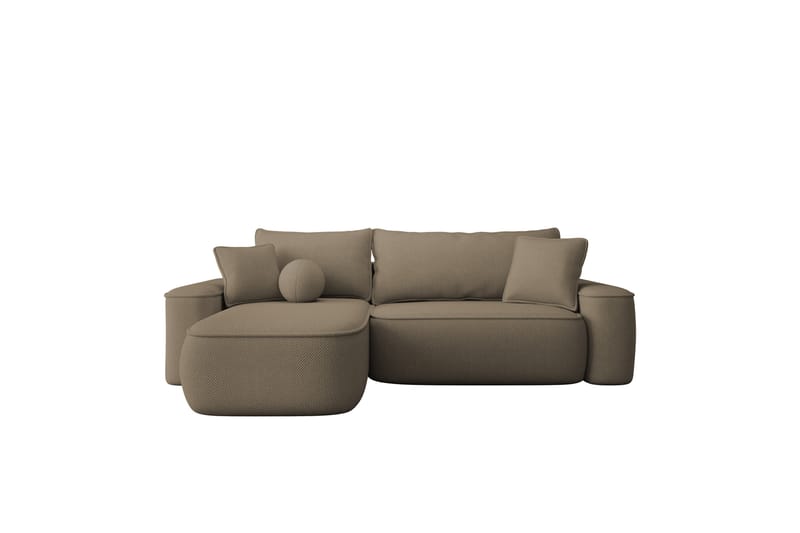 Harak Sovesofa med Sjeselong 3-seter i Plysj - Brun - Møbler - Sofaer - Sovesofaer