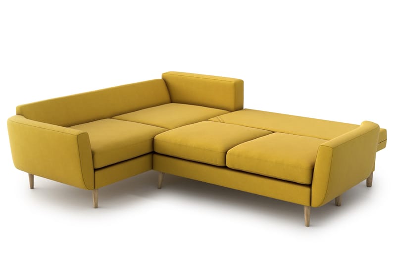 Harrisa Sovesofa med Divan - Gul - Møbler - Sofaer - Sovesofaer