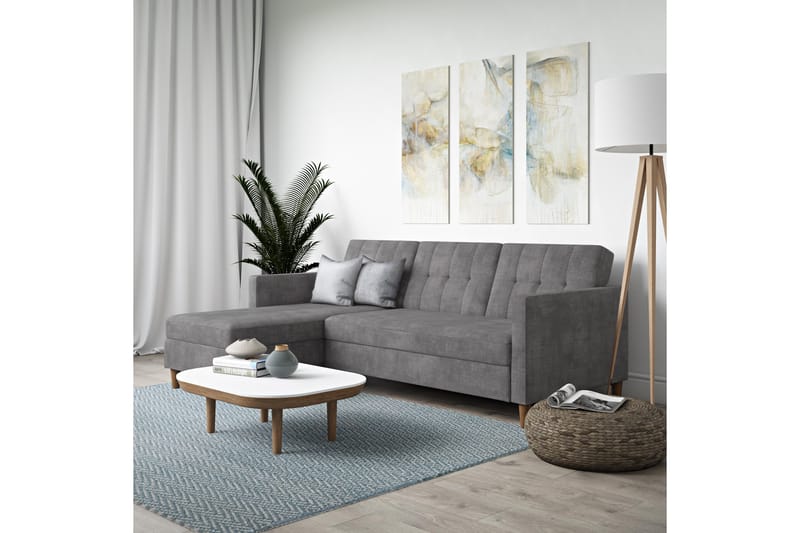Hartford 3-sits Divansovesofa Grå - Dorel Home - Møbler - Sofaer - Sovesofaer - Sovesofa divan