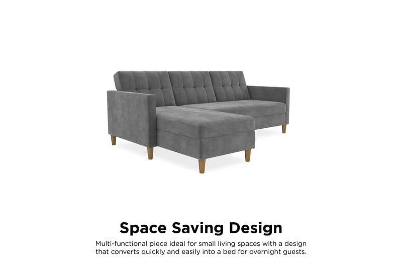Hartford 3-sits Divansovesofa Grå - Dorel Home - Møbler - Sofaer - Sovesofaer - Sovesofa divan