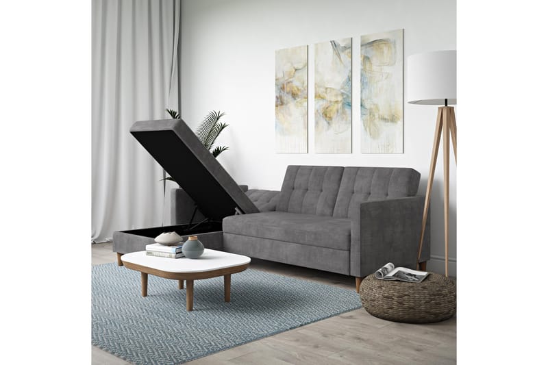 Hartford 3-sits Divansovesofa Grå - Dorel Home - Møbler - Sofaer - Sovesofaer - Sovesofa divan
