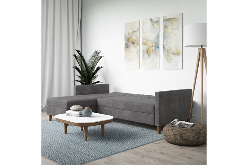 Hartford 3-sits Divansovesofa Grå - Dorel Home - Møbler - Sofaer - Sovesofaer - Sovesofa divan
