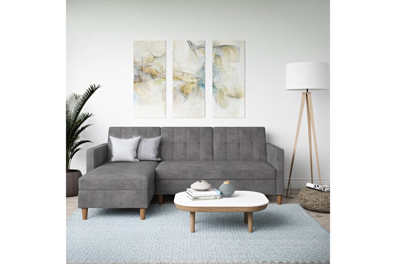 Hartford 3-sits Divansovesofa Grå - Dorel Home - Møbler - Sofaer - Sovesofaer - Sovesofa divan