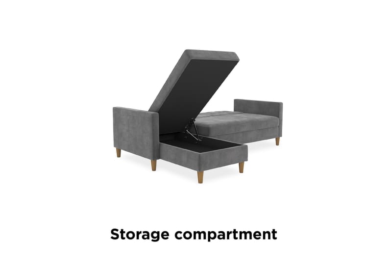 Hartford 3-sits Divansovesofa Grå - Dorel Home - Møbler - Sofaer - Sovesofaer - Sovesofa divan