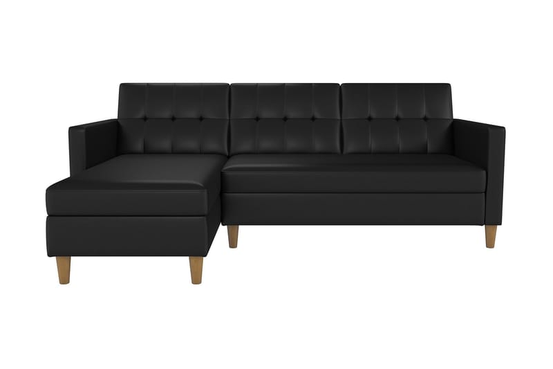 Hartford 3-sits Divansovesofa Kunstlær/Svart - Dorel Home - Møbler - Sofaer - Sovesofaer