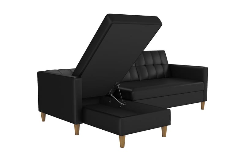 Hartford 3-sits Divansovesofa Kunstlær/Svart - Dorel Home - Møbler - Sofaer - Sovesofaer