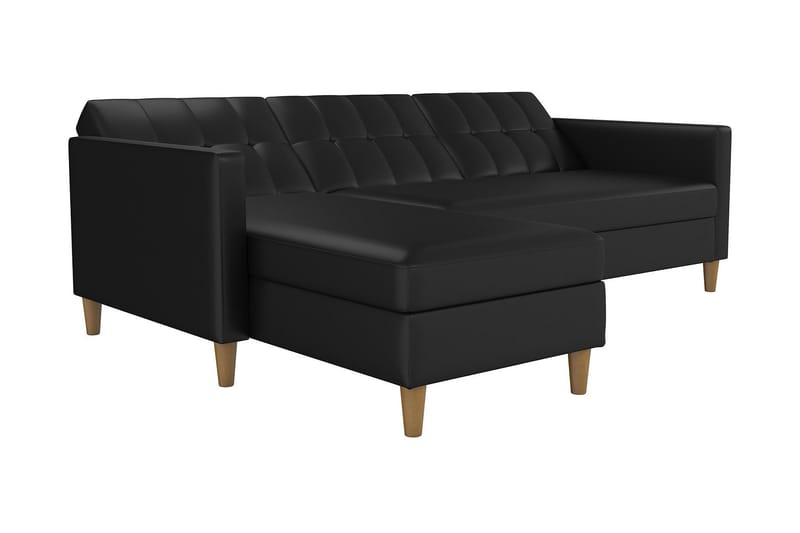 Hartford 3-sits Divansovesofa Kunstlær/Svart - Dorel Home - Møbler - Sofaer - Sovesofaer