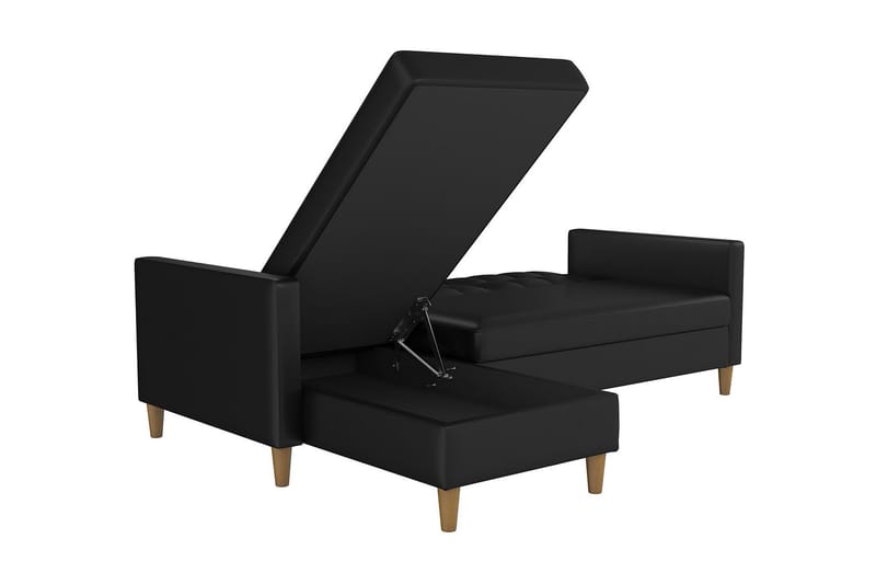 Hartford 3-sits Divansovesofa Kunstlær/Svart - Dorel Home - Møbler - Sofaer - Sovesofaer