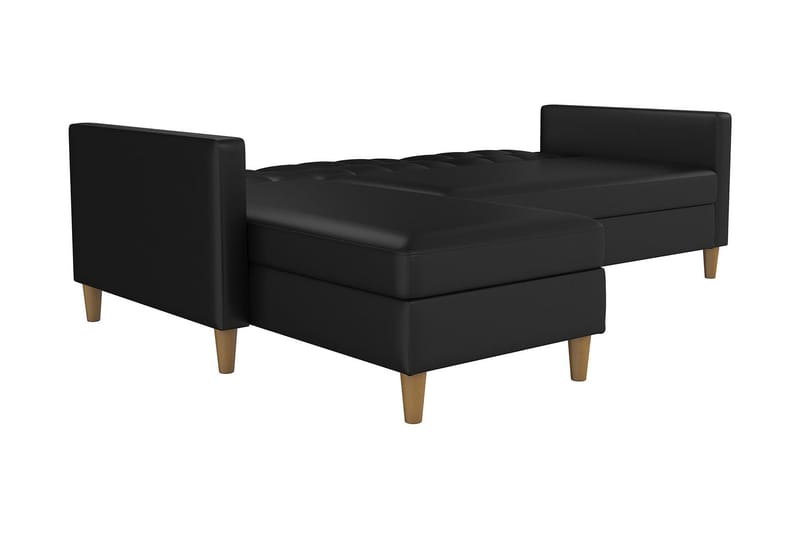 Hartford 3-sits Divansovesofa Kunstlær/Svart - Dorel Home - Møbler - Sofaer - Sovesofaer