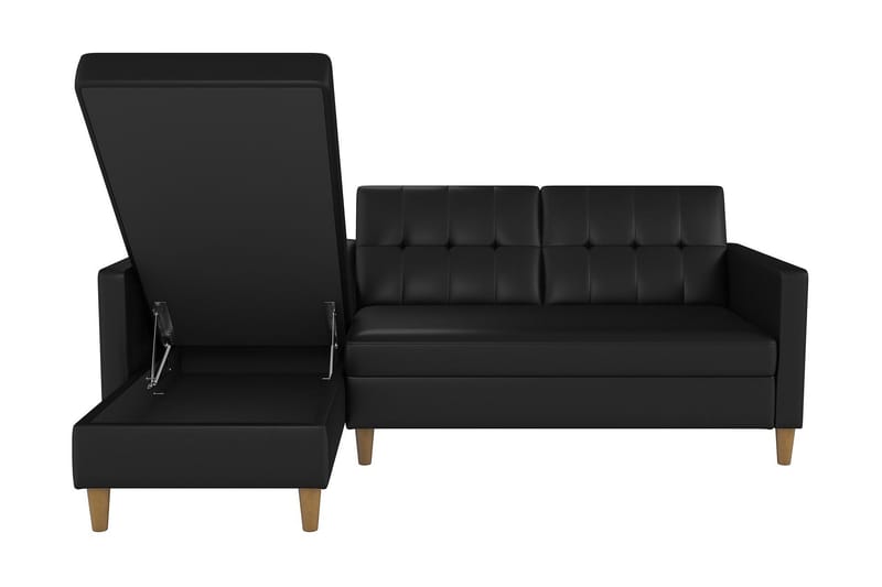 Hartford 3-sits Divansovesofa Kunstlær/Svart - Dorel Home - Møbler - Sofaer - Sovesofaer