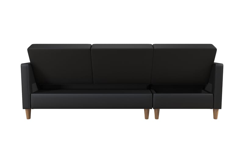 Hartford 3-sits Divansovesofa Kunstlær/Svart - Dorel Home - Møbler - Sofaer - Sovesofaer