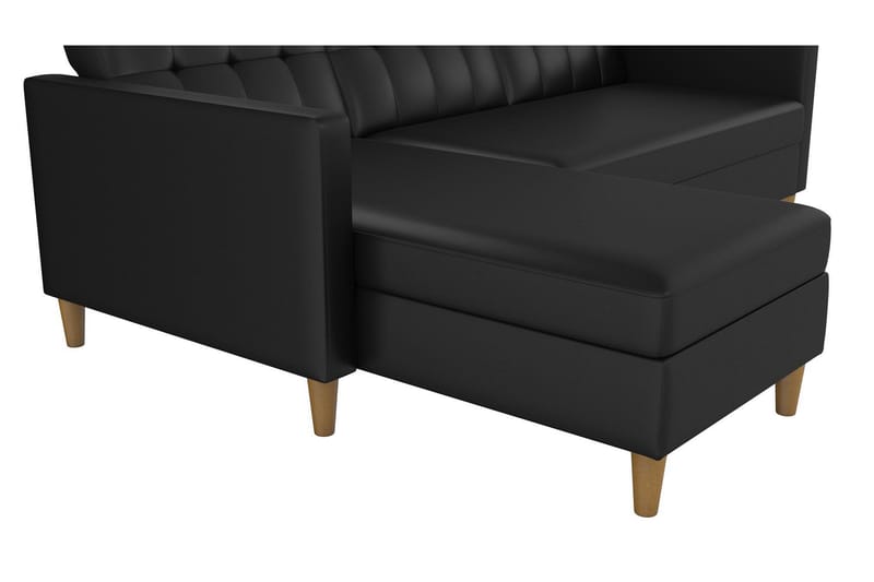 Hartford 3-sits Divansovesofa Kunstlær/Svart - Dorel Home - Møbler - Sofaer - Sovesofaer