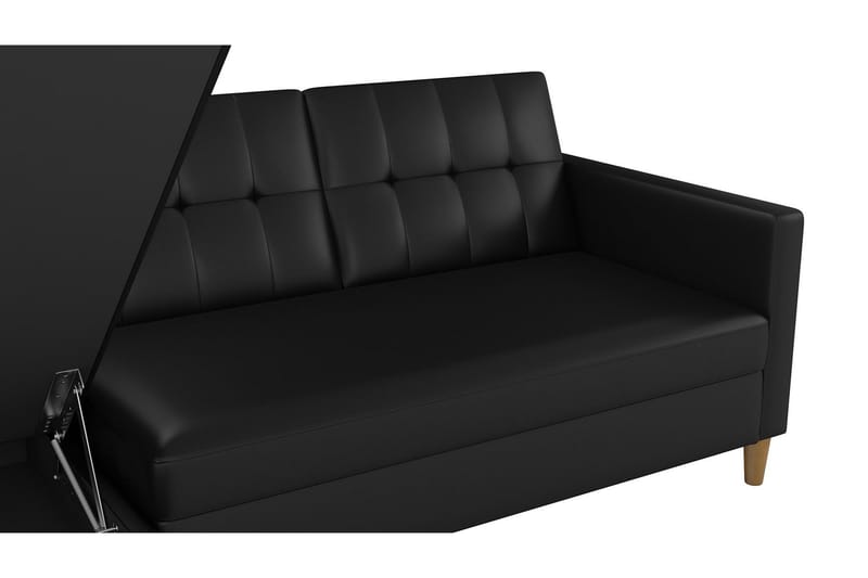 Hartford 3-sits Divansovesofa Kunstlær/Svart - Dorel Home - Møbler - Sofaer - Sovesofaer