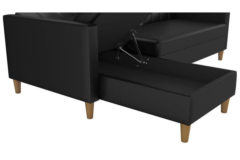 Hartford 3-sits Divansovesofa Kunstlær/Svart - Dorel Home - Møbler - Sofaer - Sovesofaer