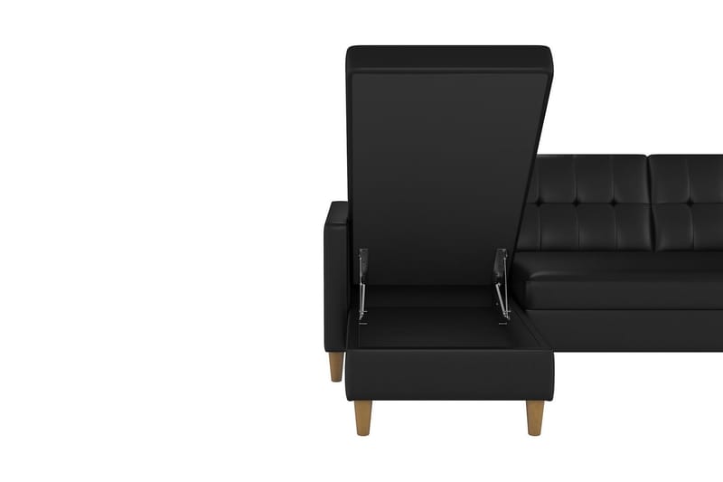 Hartford 3-sits Divansovesofa Kunstlær/Svart - Dorel Home - Møbler - Sofaer - Sovesofaer