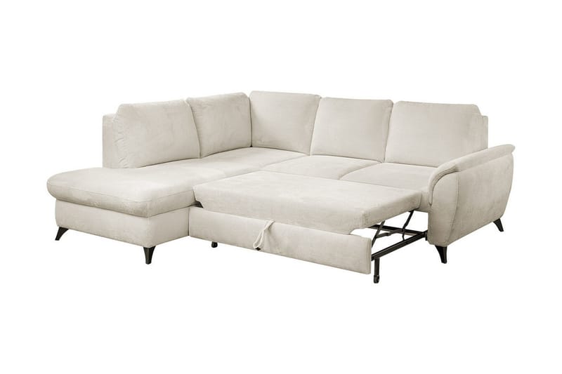 Hereford 3-seter Høyre Hjørnesovesofa 126x185 cm med Oppbevaring i Stoff - Gul - Møbler - Sofaer - Sovesofaer