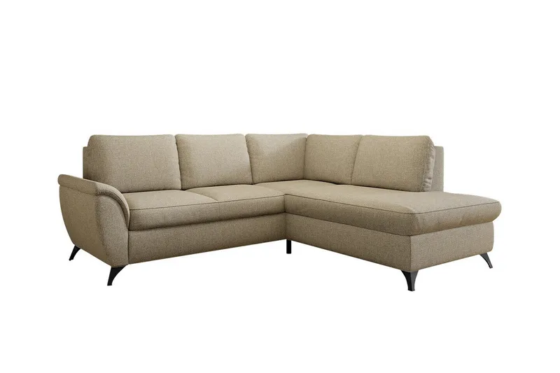 Hereford 3-seter Høyre Hjørnesovesofa med Oppbevaring i Stoff, Beige