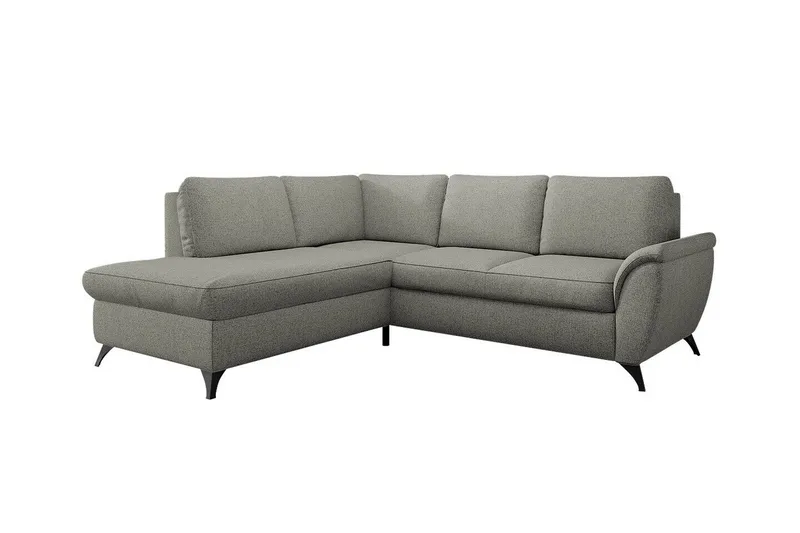 Hereford 3-seter Venstre Hjørnesovesofa 126x185 cm med Oppbevaring i Stoff, Grå