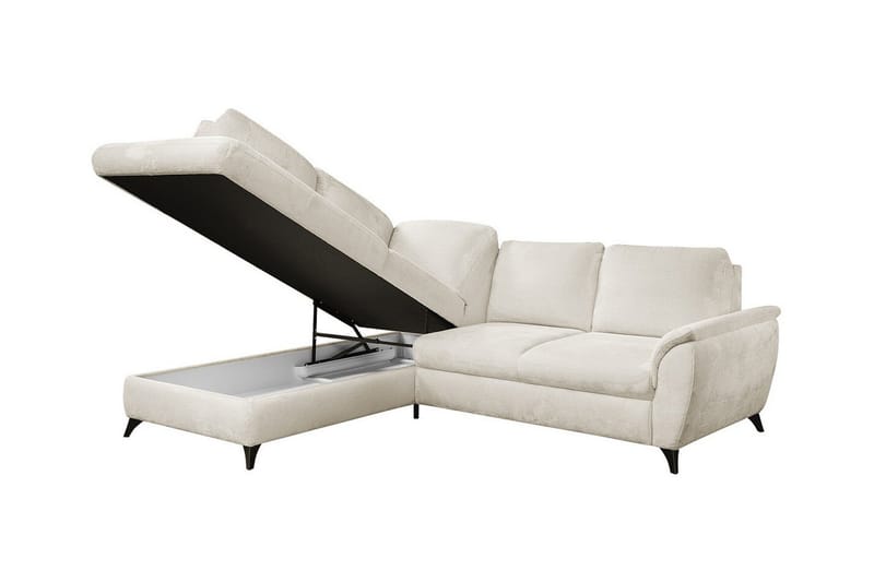 Hereford 3-seter Venstre Hjørnesovesofa 126x185 cm med Oppbevaring i Stoff - Gul - Møbler - Sofaer - Sovesofaer