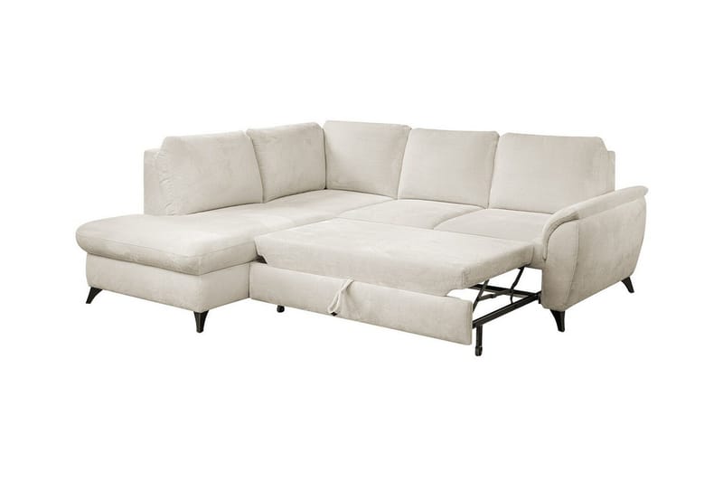 Hereford 3-seter Venstre Hjørnesovesofa 126x185 cm med Oppbevaring i Stoff - Kremhvit - Møbler - Sofaer - Sovesofaer