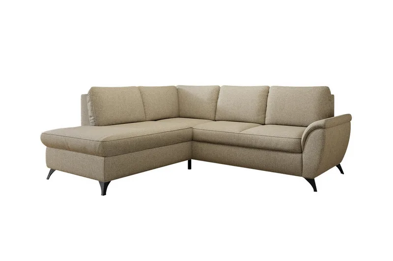 Hereford 3-seter Venstre Hjørnesovesofa med Oppbevaring i Stoff, Beige