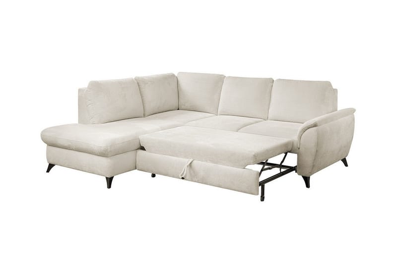 Hereford 3-seter Venstre Hjørnesovesofa med Oppbevaring i Stoff - Beige - Møbler - Sofaer - Sovesofaer