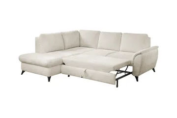 Hereford 3-seters Høyre Hjørnesovesofa 126x185 cm med Oppbevaring i Stoff - Grå - Møbler - Sofaer - Sovesofaer