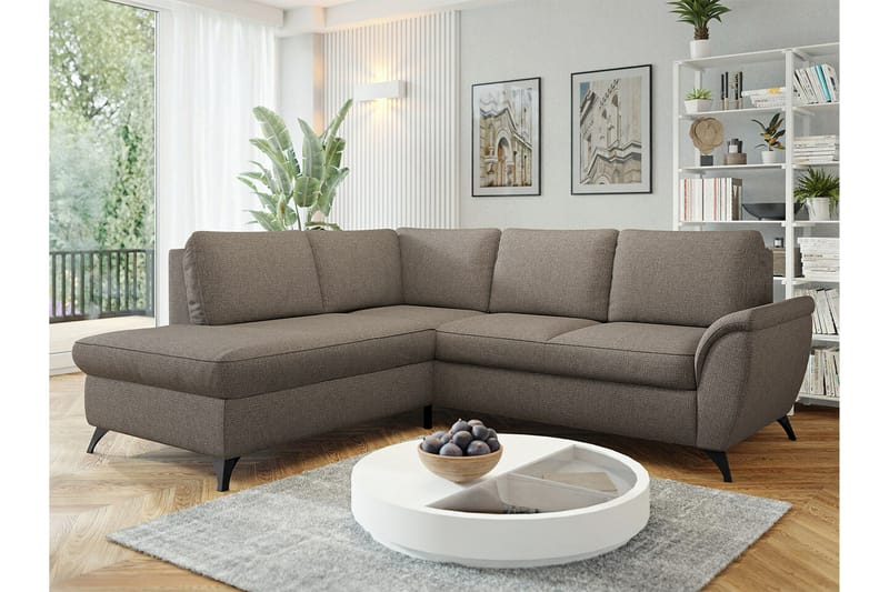 Hereford 3-seters Hjørnesovesofa - Brun - Møbler - Sofaer - Sovesofaer