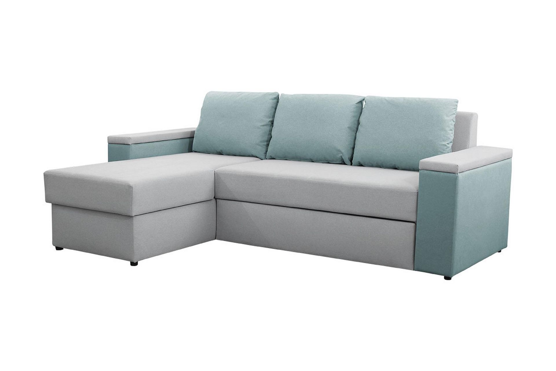Herosa 3-seters Sovesofa med Divan med Oppbevaring - Blå/Grå