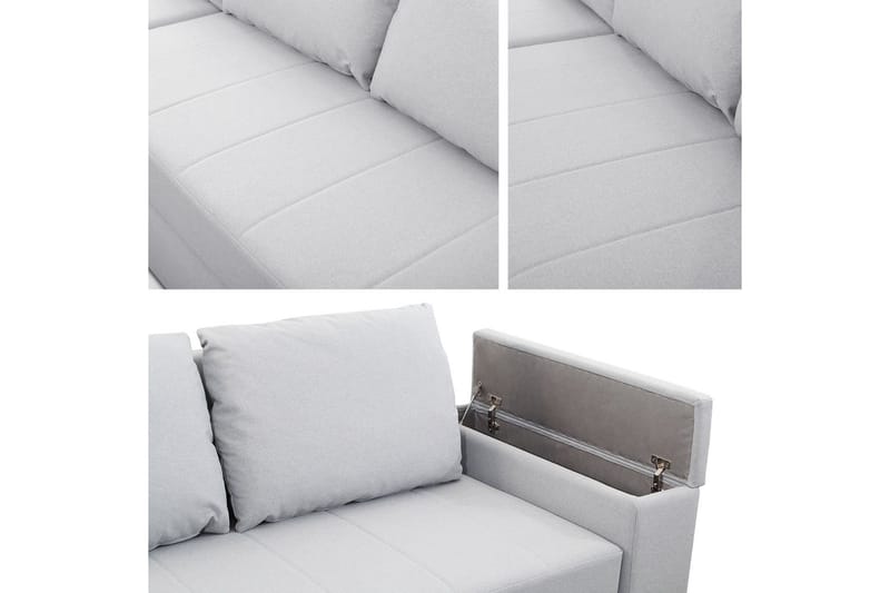 Herosa 3-seters Sovesofa med Divan med Oppbevaring - Lysegrå - Møbler - Sofaer - Sovesofaer