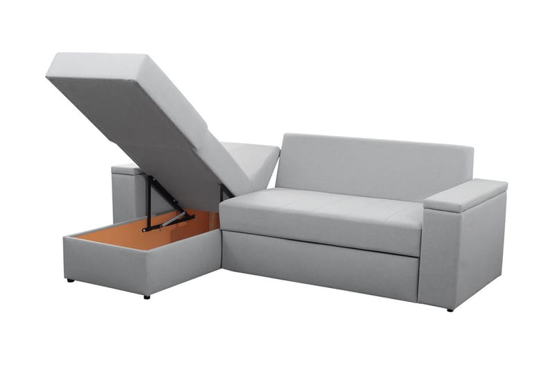 Herosa 3-seters Sovesofa med Divan med Oppbevaring - Lysegrå - Møbler - Sofaer - Sovesofaer