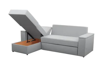 Herosa 3-seters Sovesofa med Divan med Oppbevaring - Lysegrå - Møbler - Sofaer - Sovesofaer