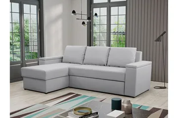 Herosa 3-seters Sovesofa med Divan med Oppbevaring - Lysegrå - Møbler - Sofaer - Sovesofaer