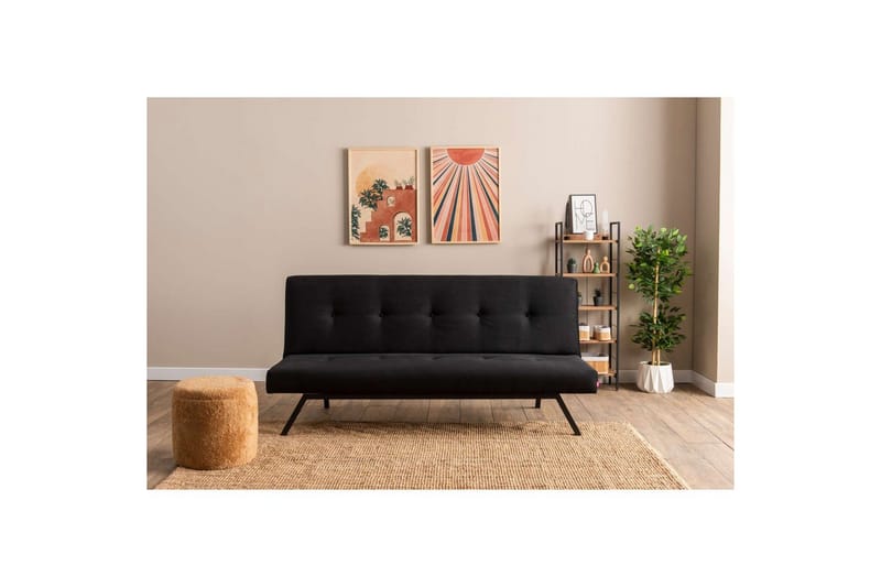 Hetalia Sovesofa 3-sits - Sort - Møbler - Sofaer - Sovesofaer