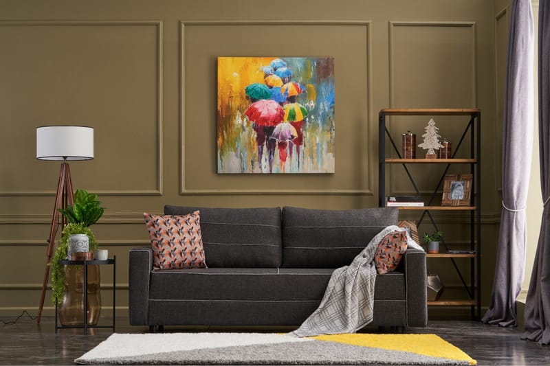 Highbank Sovesofa 3-seters 185x150 - Antrasitt - Møbler - Sofaer - Sovesofaer