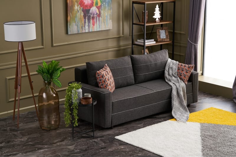 Highbank Sovesofa 3-seters 185x150 - Antrasitt - Møbler - Sofaer - Sovesofaer