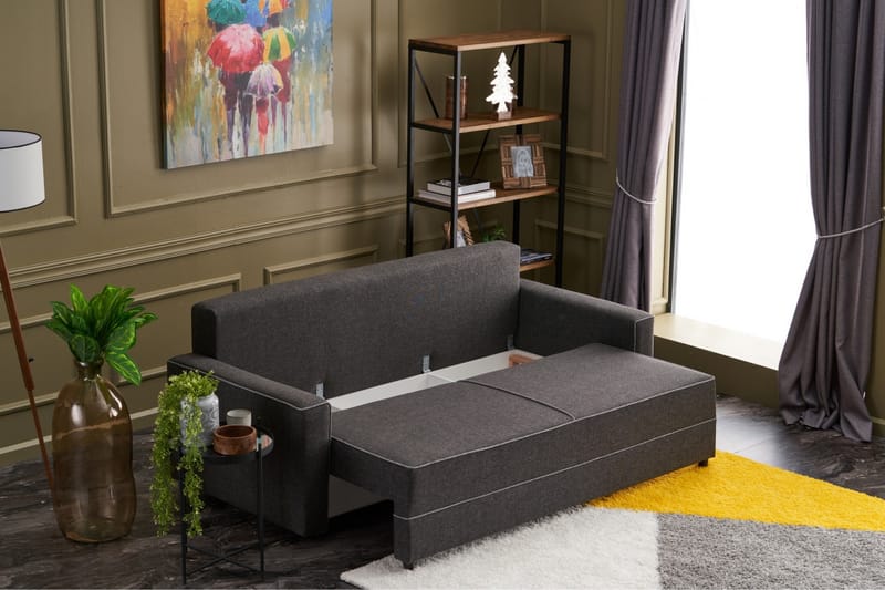 Highbank Sovesofa 3-seters 185x150 - Antrasitt - Møbler - Sofaer - Sovesofaer