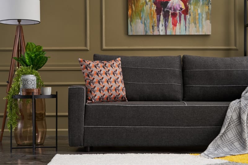 Highbank Sovesofa 3-seters 185x150 - Antrasitt - Møbler - Sofaer - Sovesofaer