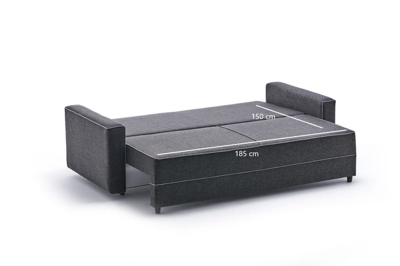 Highbank Sovesofa 3-seters 185x150 - Antrasitt - Møbler - Sofaer - Sovesofaer