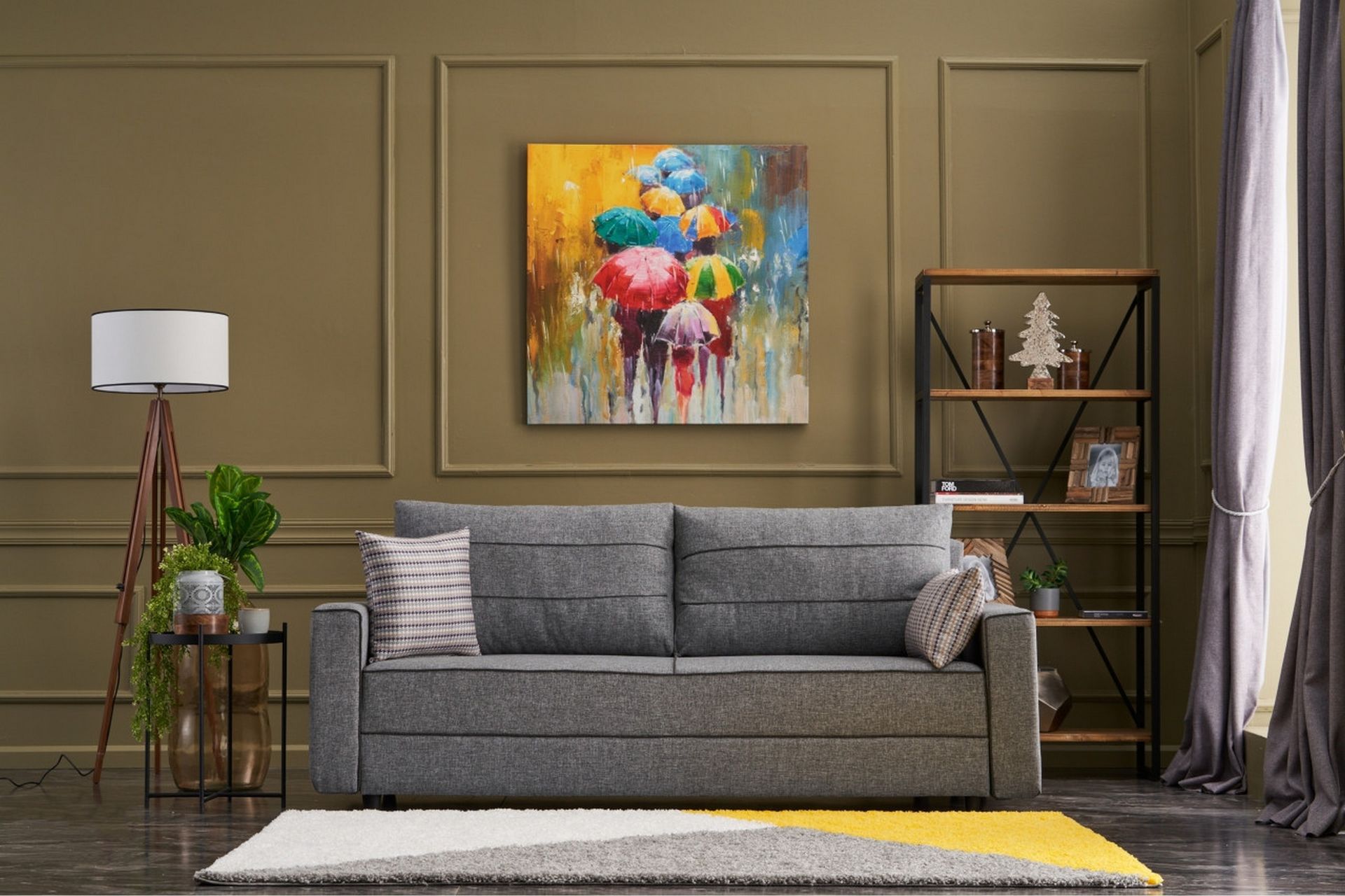 Highbank Sovesofa 3-seters 185x150 - Grå - Møbler - Sofaer - Sovesofaer