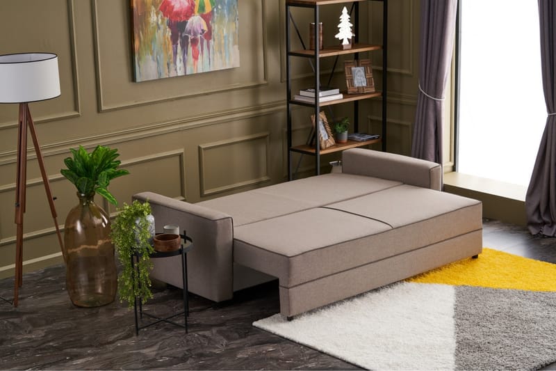 Highbank Sovesofa 3-seters 185x150 - Krem - Møbler - Sofaer - Sovesofaer