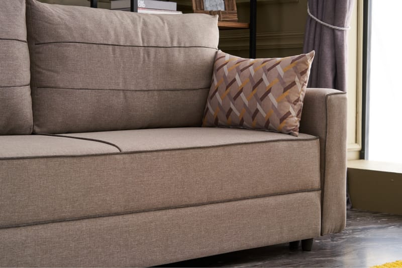 Highbank Sovesofa 3-seters 185x150 - Krem - Møbler - Sofaer - Sovesofaer